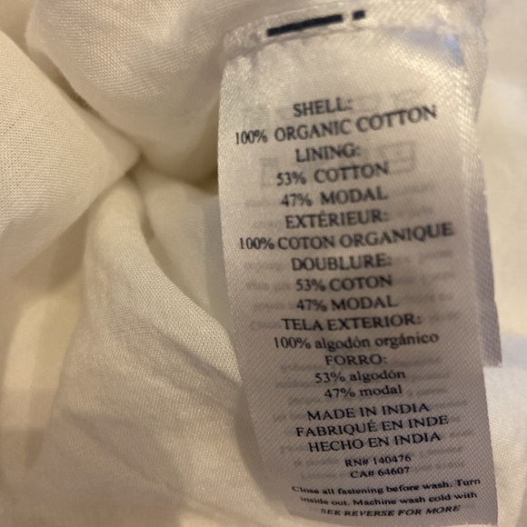 Faherty Isha Dress 100% Organic Cotton Sz S White - Picture 5 of 5